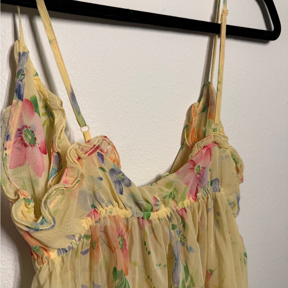 Victoria’s Secret yellow floral babydoll top - Picture 11 of 14